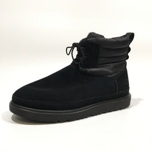 UGG CLASSIC MINI LACE UP WEATHER BOOTS -SNOW / WATERPROOF -BLACK -MEN’S US 11